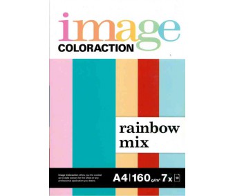Värvilised paberid Image Coloraction A4, 160g/m², 70 lehte  - Rainbow Mix